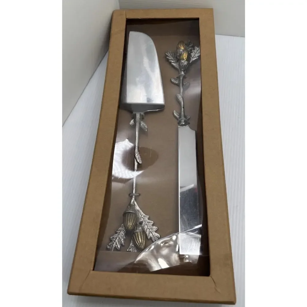 Boxed Set Of Ballard Designs 14” Acorn Leaf Ornate Design Handles